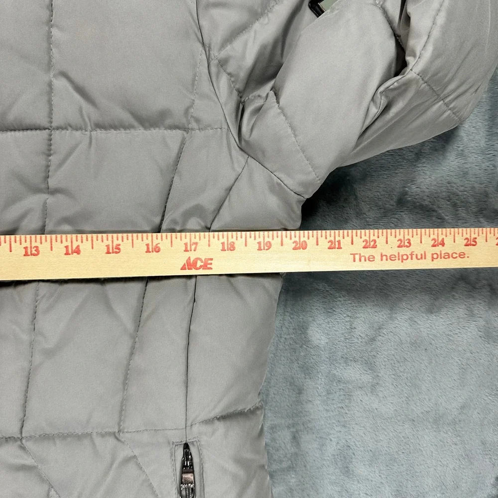 Calvin Klein Womens Puffer Jacket Taupe Gray Fleece Lined Quilted CWJ05100 M
